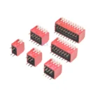 10PCS red 1/2/3/4/5/6/8/10/12 Position bits dip TOGGLE switch doule Row PITCH 2.54MM Slide Switches Right Angle - Image 2