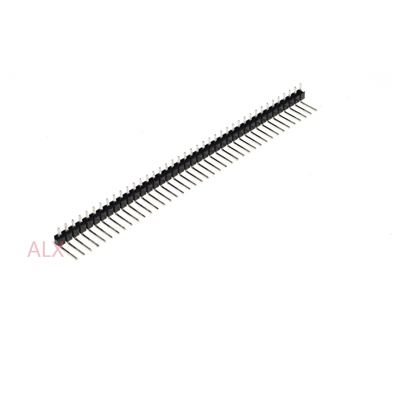 20pcs 1x40 Pin Single Row Male 2.54mm Pitch Right Angle Pin Header  Connector Strip 1x40pin 1*40 40p 40pin For Pcb Board
