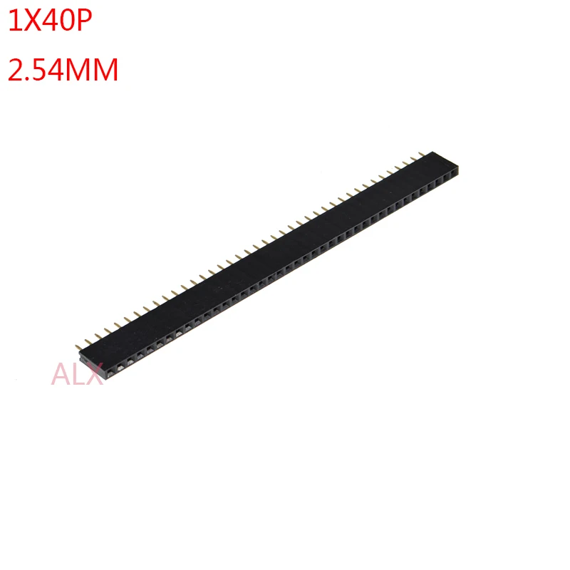 10pcs 1x40 Pin Single Row Straight Female Pin Header 2.54mm Pitch Strip Connector Socket 1*40 40p 40pin 40 Pin  For Pcb Arduino