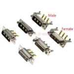 1Pcs 3W3 30A Gold Plated Male Female High Current Power Connector D-Sub Adapter Solder/Plug-in Type 3Pin Plug Jack DB3 Solid Pin - Image 3