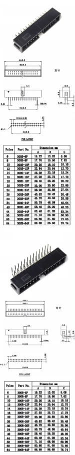10pcs dip 6P 10P 20P 26P 34P 40P PIN 2.54MM pitch MALE SOCKET straight idc box headers PCB CONNECTOR DOUBLE ROW DC3 HEADER - Image 6