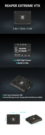 Foxeer 5.8G Reaper Extreme V2 2.5W 72CH Pitmode 25mW 200mW 500mW 1.5W 2.5W Adjustable FPV VTX 2-8S 20X20mm for FPV Long Range - Image 9