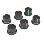 5PCS 6mm Shaft Hole Dia Plastic Threaded Knurled Potentiometer Knobs Caps wh148 switch cap - Image 2