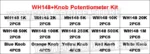 20Sets WH148 15MM Single Potentiometer Kit B1K B2K B5K 10K/20K/50K/100K/250K/500K/1M,With White, Blue Yellow Orange Red Knob Set - Image 4
