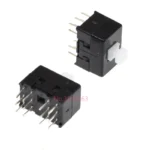 10Pcs DC30V/0.1A Multifunctional Mini Switch Double Row 12 pins self-locking 8.5x8.5x13mm Square Head Black Dual Control Button - Image 2