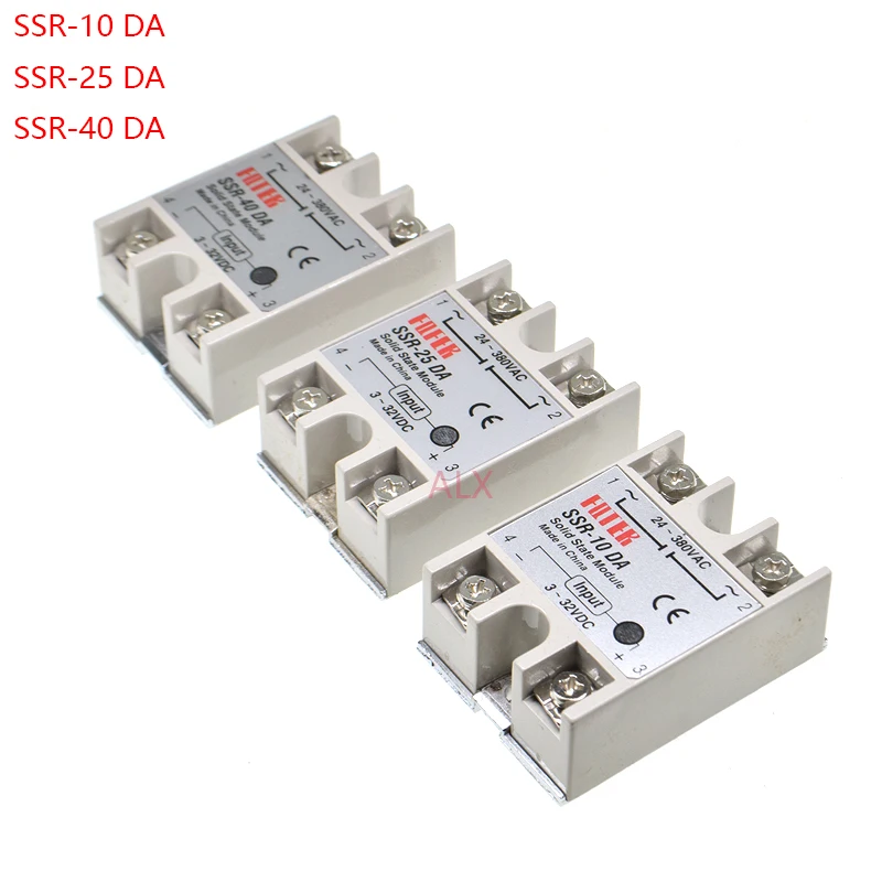 1pcs single Phase Solid State Relay SSR-10DA/25DA/40DA SSR MODULE 3-32V DC control 24-380V AC