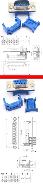 2PCS D-SUB DIDC 9 15 25 37Pin DB9 DB15 DB25 Male Female Head line pressing type connector D SUB DIDC-9P 15P 25P Connector - Image 14