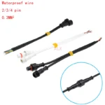 2set 20cm Ip68 Male Female Plug 2/3/4 Pin Waterproof Connector With Wire Balck White Cable 2pin 4pin 2p 4p For Led Strips Light