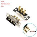 1Pcs 3W3 30A Gold Plated Male Female High Current Power Connector D-Sub Adapter Solder/Plug-in Type 3Pin Plug Jack DB3 Solid Pin - Image 7