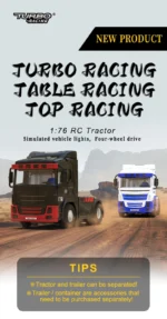 Tubro Racing 1:76 C50 10CH Detachable Attachable Remote Control Trailer Simulation Lights Horn Full Scale RC Trailer Model Toy - Image 10
