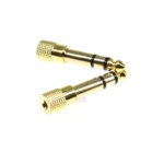 2pcs Gold 6.3mm 1/4" Male Plug to 3.5mm 1/8" Female Jack Stereo Headphone Audio Adapter Home Connectors Adapter Microphone - Image 2