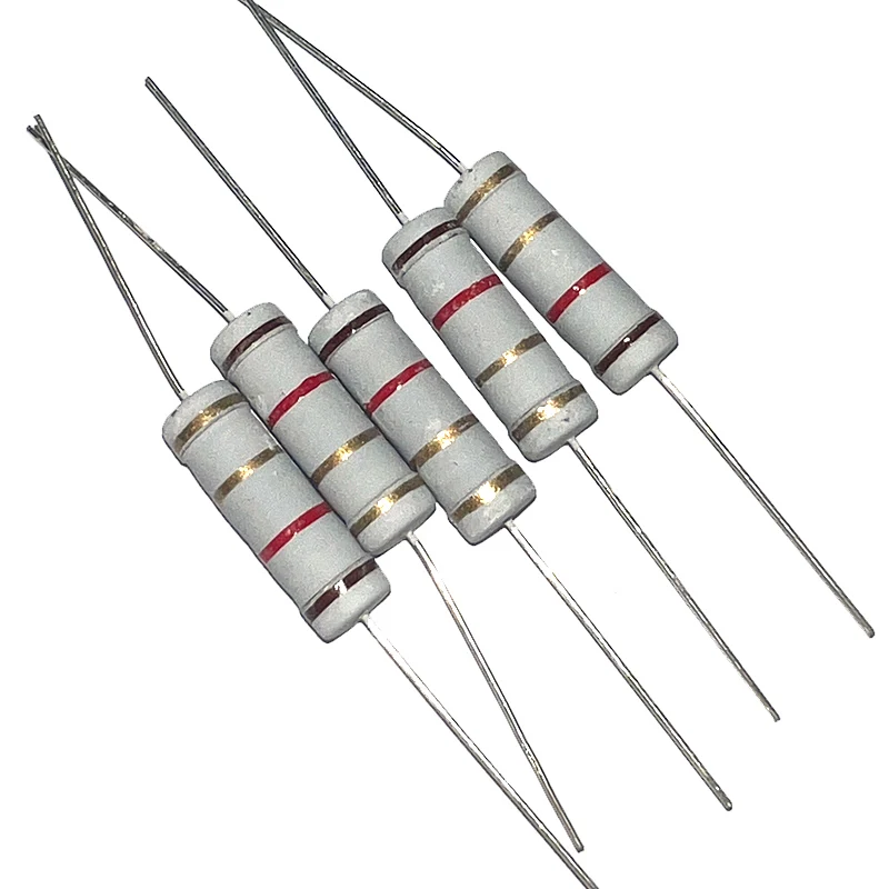 10pcs 5W Carbon Film Resistor 5% 1 10 100 2.2 3.3 4.7 5.1 22 33 47 220 330 510 1K 10K 100K 1M  R K Ohm 1Ohm 10Ohm 100Ohm 1R-1M