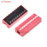 10PCS red 1/2/3/4/5/6/8/10/12 Position bits dip TOGGLE switch doule Row PITCH 2.54MM Slide Switches - Image 8