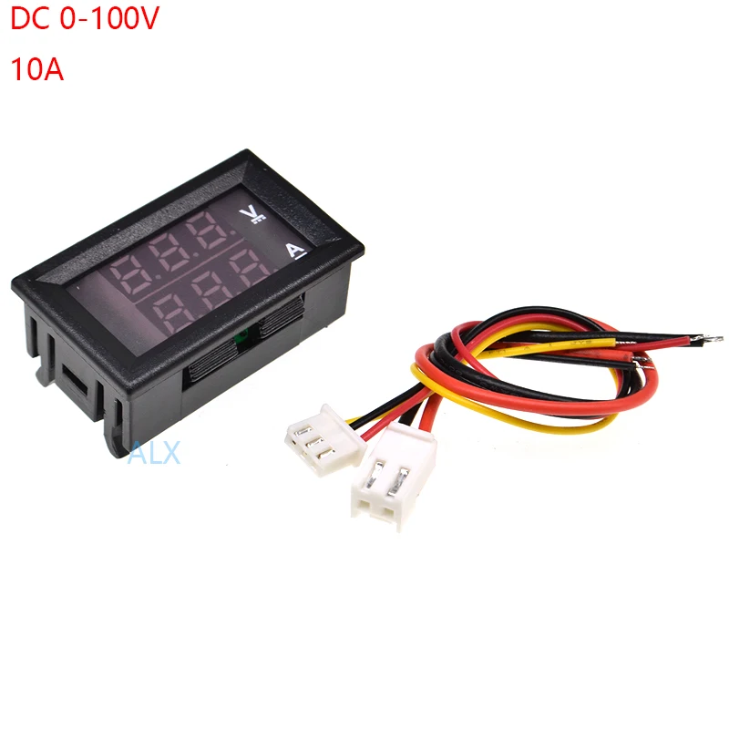 1pcs 0.28" Red Blue Led Digital Voltmeter Ammeter 0.28 Inch Lcd Dc 0-100v 10a dc0-100v Voltage Current Meter Monitor Tester