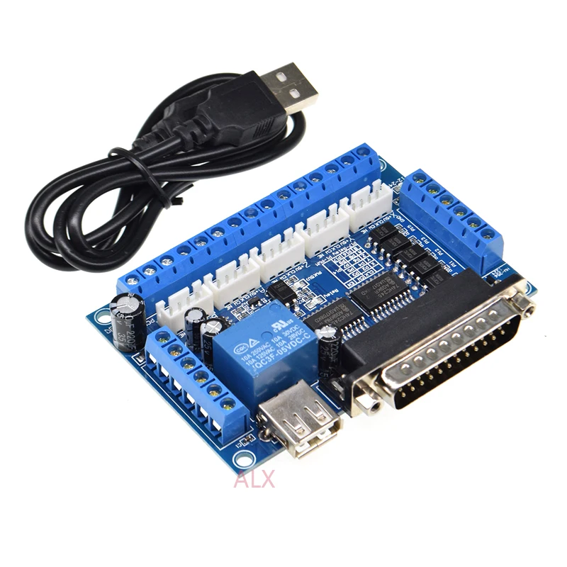 S78932ea536e04d5b9493b9735417f2c2A.webp Mach3 Engraving Machine 5 Axis Stepper Motor Driver Controller Cnc Breakout Board With Optical Couple - Image 1