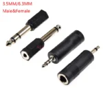1pcs 6.35mm 6.5mm 1/4" Mono Male To 3.5mm 1/8" Female Connector 2 Pole 3 Pole Jack Audio Speaker Terminal Plug Headphone Adapter