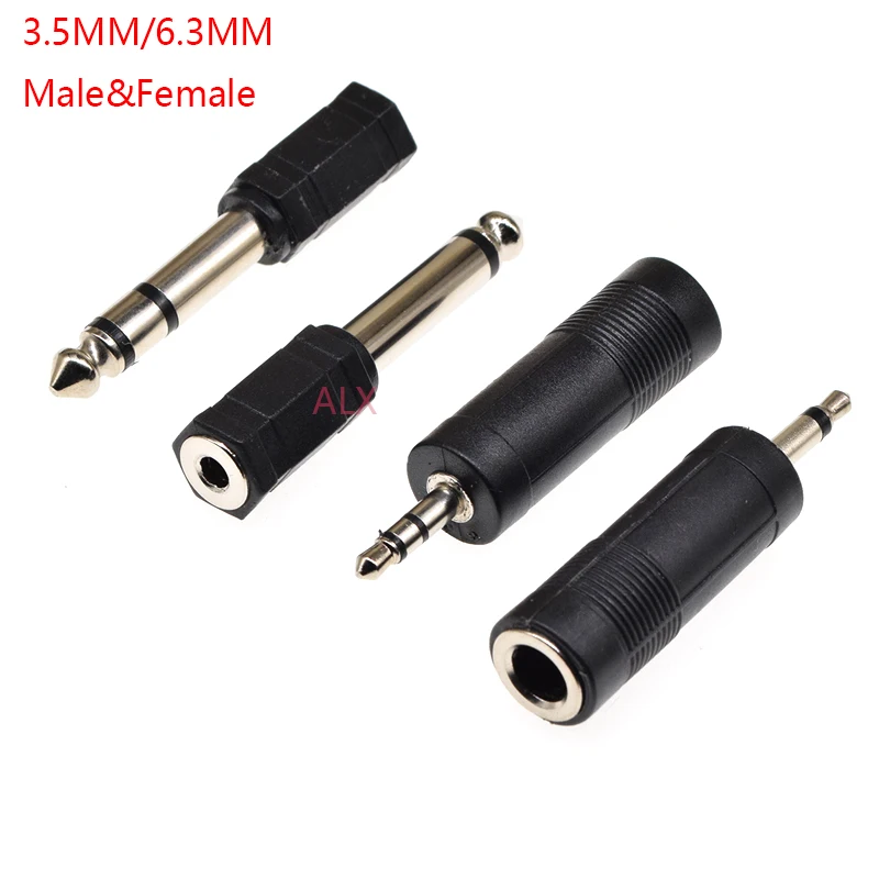 1pcs 6.35mm 6.5mm 1/4" Mono Male To 3.5mm 1/8" Female Connector 2 Pole 3 Pole Jack Audio Speaker Terminal Plug Headphone Adapter