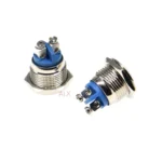 5PCS 16mm Metal Push Button Switch Waterproof Nickel plated brass press button Self-reset 1NO High/Flat/Shape Round Momentary - Image 4