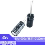 35V1000uf 10x20mm Aluminum Electrolytic Capacitor 1000uf35v 35v1000vf 1000vf35v 35v 1000mf 1000mf35v 1000MFD35v 35wv 35vdc - Image 2