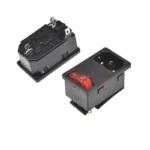 IEC320 C14 Electrical AC Socket 3 pin red LED 250V Rocker Switch 10A fuse female male inlet plug connector 2 pin socket mount - Image 7