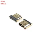 10PCS HDMI FEMale Jack/plug connector 19PIN 19P 1.6MM 180 Degree Gold-Plated hd 19 PIN