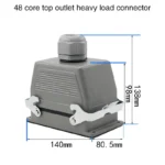 Industrial Rectangular Heavy Duty Connector HDC-HE-4/6/10/16/20/24/32/48 Core Pin 16A Waterproof Aviation Plug top and side - Image 9