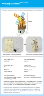 DIY Solar Windmill Science DIY Physics Educational Toy Kit for Kid Model 2 in 1 Solar Power Technology Experiment Gift Idea - Image 15
