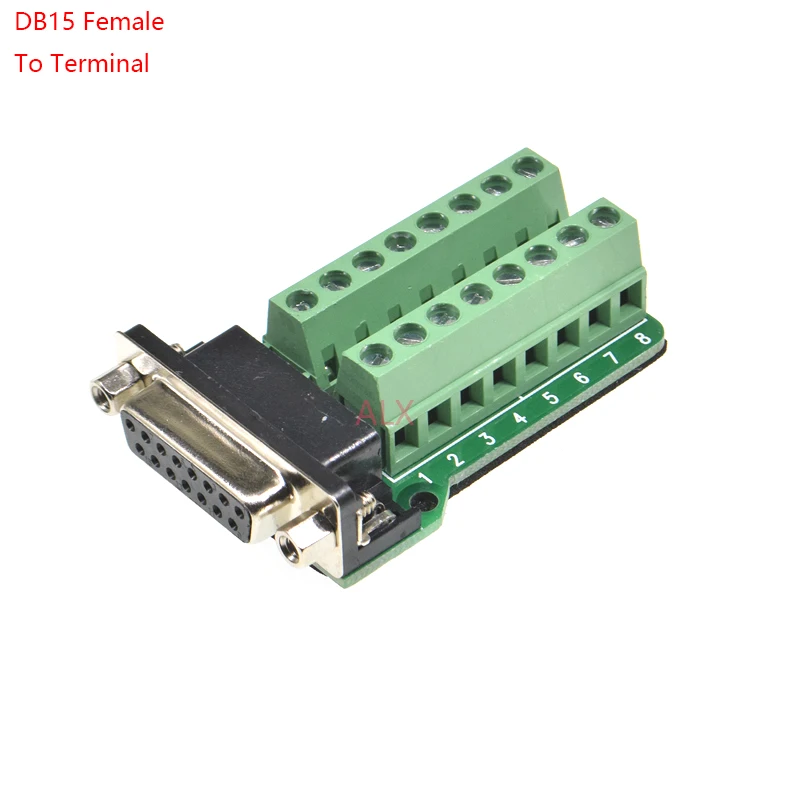 1PCS DB15 15PIN 2 ROW female connector to terminal adapter D-SUB RS232 TO RS485 converter 15 pin terminal board Signal Module
