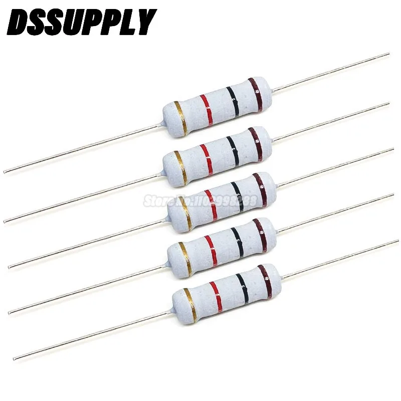 20PCS 2W Carbon Film Resistor 5% 0.1R~4.7M 2.2R 10R 22R 47R 51R 100R 150R 470R 1K 4.7K 10K 47K 1 2.2 10 22 47 51 100 150 470 Ohm