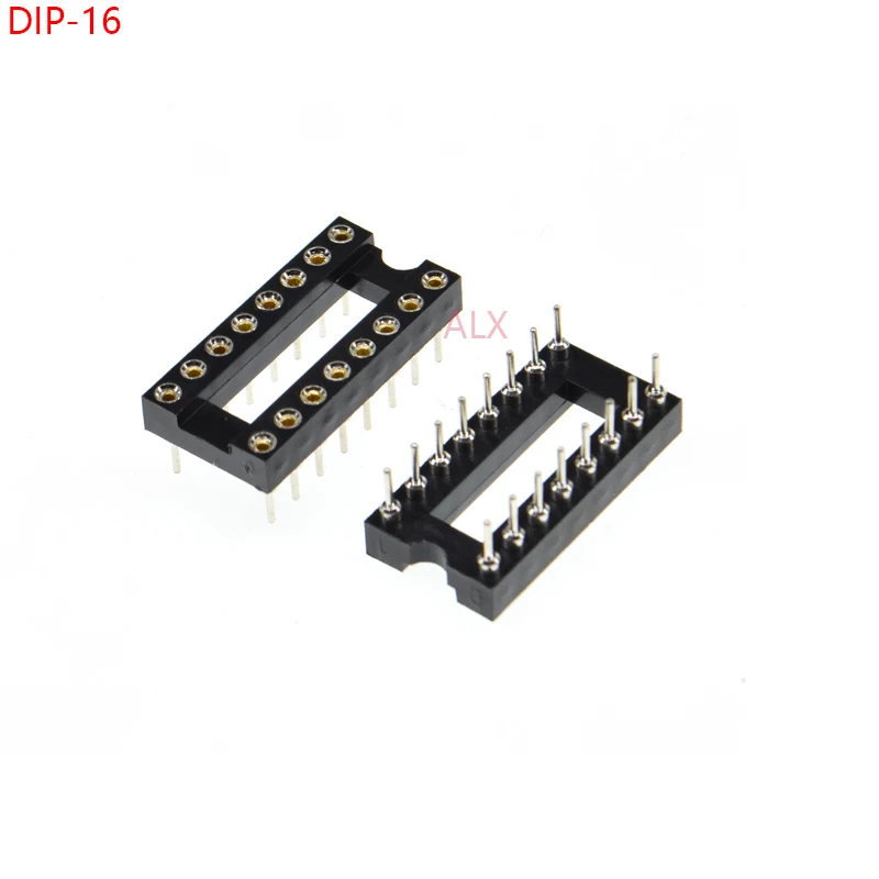 10PCS DIP16 IC ROUND HOLE SOCKET 16p DIP CHIP TEST HOLDER Adaptor 16 PIN dip-16 DIP 16PIN 2.54MM PITCH CONNECTOR