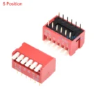 10PCS red 1/2/3/4/5/6/8/10/12 Position bits dip TOGGLE switch doule Row PITCH 2.54MM Slide Switches Right Angle - Image 5