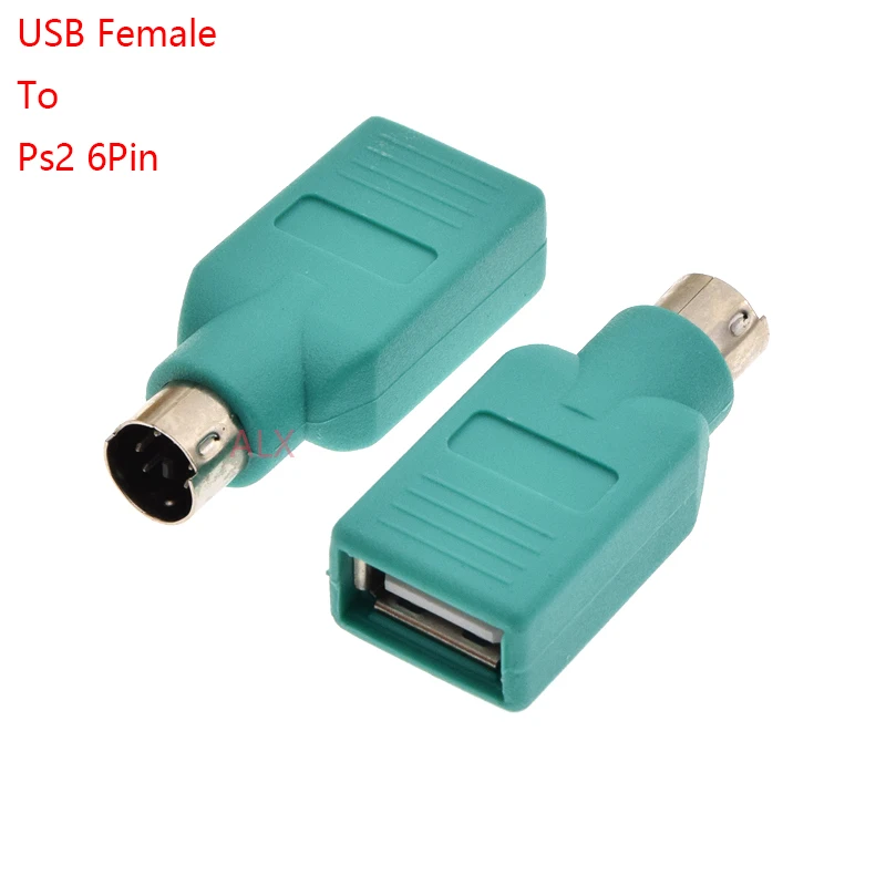 1pcs Usb Female To Ps2 Ps / 2 Mouse Keyboard Converter Male Adapter Computer Converter In Stock