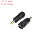 2pcs Dc 5.5*2.1mm Female Jack To 4.0*1.7mm Male Plug Connector Dc Power Charger Adapter Converter 5.5x2.1mm 5.5*2.1 4.0x1.7