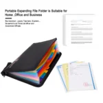 Portable Fireproof Water Resistant Document Bag Large Capacity Money File Folder Safe Bag with A4 Size 12 Pockets Zipper Closure - Image 12