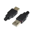 5Pcs IMC hot New  Type A Male USB 4 Pin Plug Socket Connector With Black Plastic Cover USB 2.0 - Image 2
