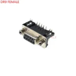 5pcs Dr9 Female Pcb Mount Serial Port Connector Right Angle d-sub Rs232 Com Connectors 9pin Socket 9p Adapter For Pcb Board