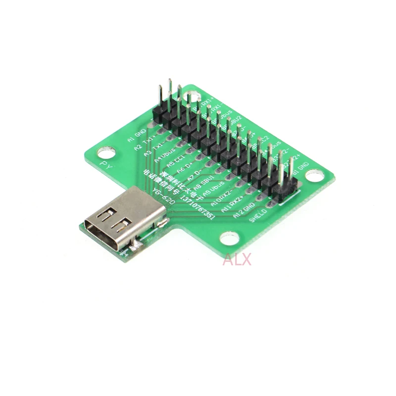 1pcs Usb 3.1 Cable Test Board 24pin type-c Female Plug Jack To Dip Adapter Connector Welded Pcb Converter Pinboard
