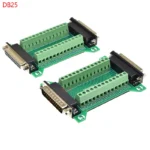 1PCS Double DB25 25Pin Male Female Serial Port Connector To Terminal Block Adapter D-SUB COM RS232 TO RS485 Converter Board