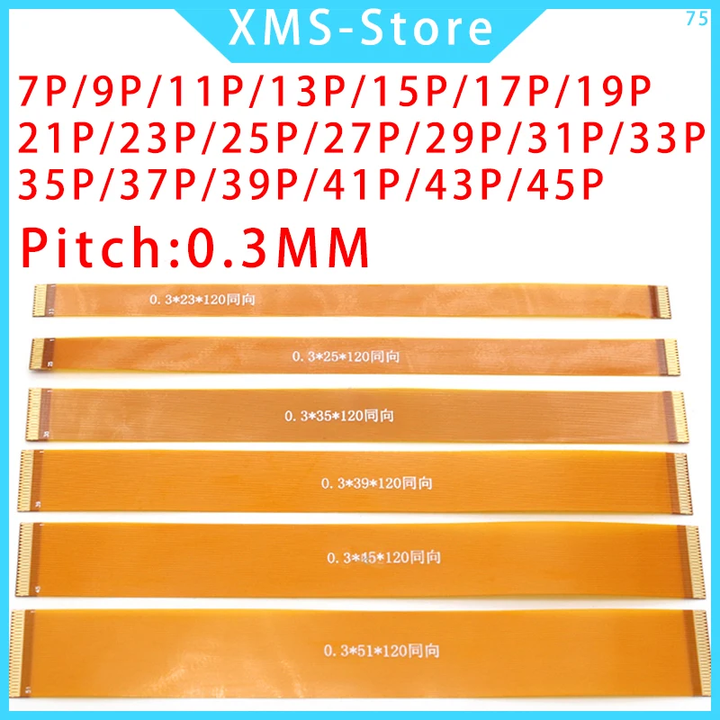 FPC FFC cable 0.3MM Pitch Flat Flexible Cable 7/9/11/13/15/17/19/21/23/25/27/31/33/35/39/41/45/49/51/57/61/71 Pin