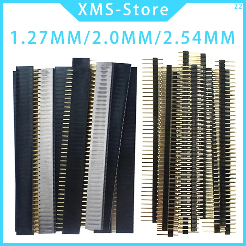 5Pcs 1.27mm/2.0mm/2.54mm Pin Header  1*40P 1*50P 2*40P 2*50P Breakable Pin Header PCB JST Connector Strip For Arduino DIY Kit