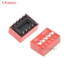10PCS red 1/2/3/4/5/6/8/10/12 Position bits dip TOGGLE switch doule Row PITCH 2.54MM Slide Switches - Image 12