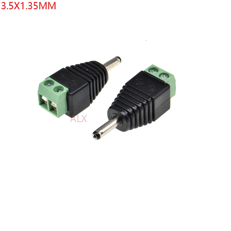 5PCS dc 3.5*1.35MM power PLUG connector 3.5X1.35MM MALE PLUG solderless terminal Screw Fastening Type 3.5mm x 1.35MM adapter