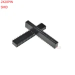 2pcs Smt Smd 2x20 Pin Double Row Straight Female Pin Header 2.54mm Pitch Connector Socket 2*20 40pin 2x20p 2x20pin For Pcb Board