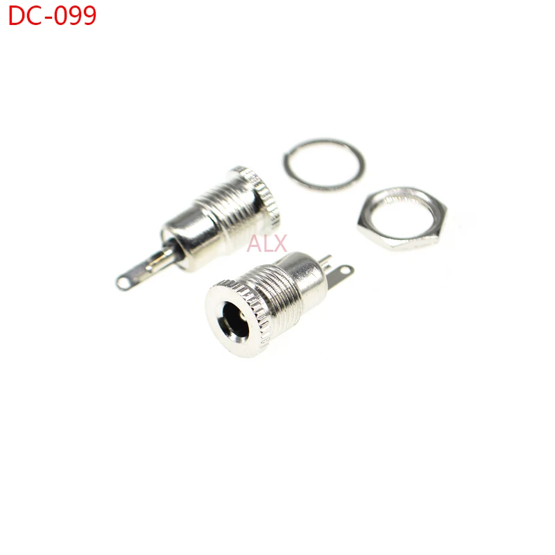 5PCS metal dc power jack socket connector dc-099 5.5*2.1mm OR 5.5*2.5MM panel mount 5.5X2.1MM FEMALE dc099