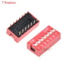 10PCS red 1/2/3/4/5/6/8/10/12 Position bits dip TOGGLE switch doule Row PITCH 2.54MM Slide Switches - Image 6