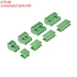 5/10set Ht5.08 2/3/4/5/6/7/8/9 Pin Right Angle Pcb Screw Terminal Block Connector 5.08mm Pitch Plug + Straight Pin Header Socket - Image 5