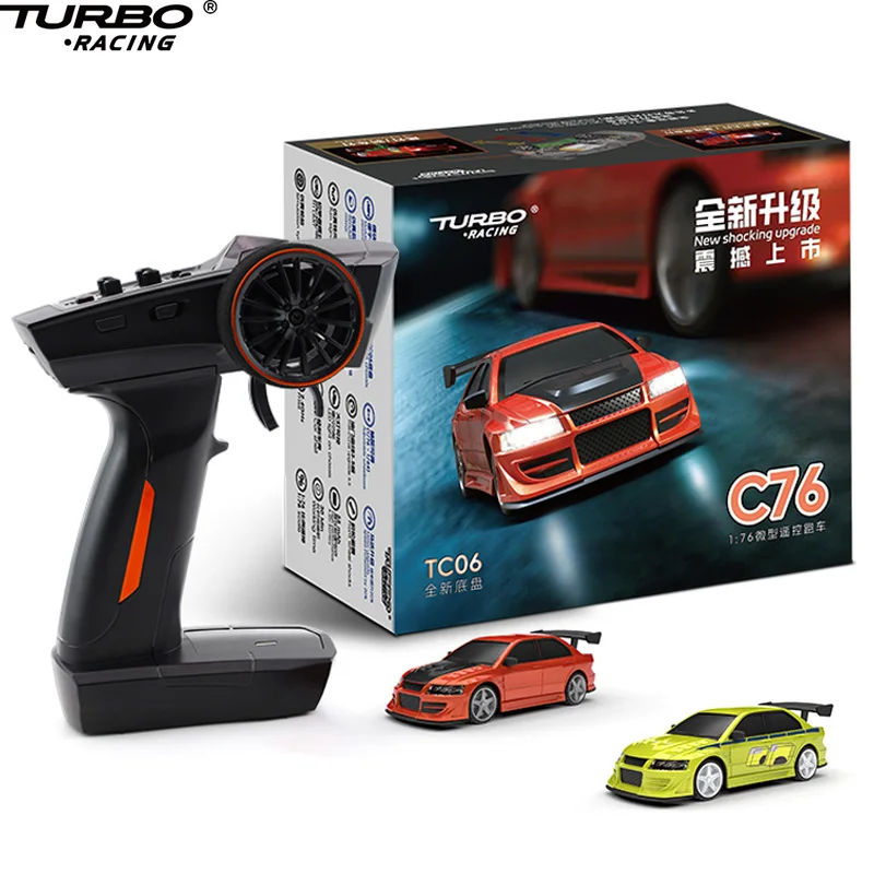 S8ef1c6e6b3a04f0b9436283a40d8fdb9f.webp New Turbo Racing 1/76 Mini Electric Remote Control Car C76 Mini RTR Toy Car Sports Car Model Car for Adult Children's Toys Gift - Image 1