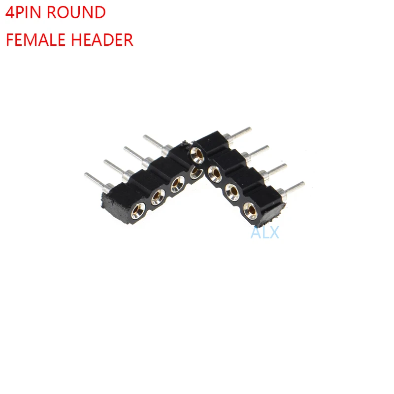 50pcs 1x4 Pin Single Row Round Female Pin Header 2.54mm Pitch Strip Connector Socket  4p 4pin 4 Pin For Pcb Board Arduino