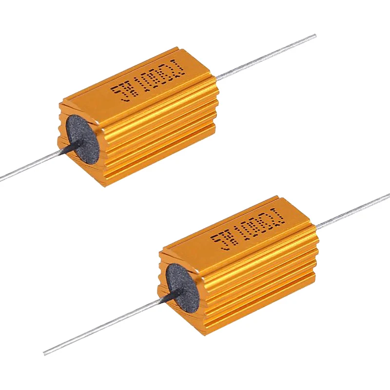 1pcs RX24 5W  Aluminum Power Metal Shell Case Wirewound Resistor 10/22/33/47/50/60/80/100/200/220/330/470/500 ohm 0.1R - 300K