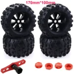 4pcs/pack 1/8 Scale 17mm Hex RC Truck Tires and Wheels Set Glued for Traxxas Maxx Tmaxx E-Revo Revo 3.3, JLB Cheetah Monster - Image 8